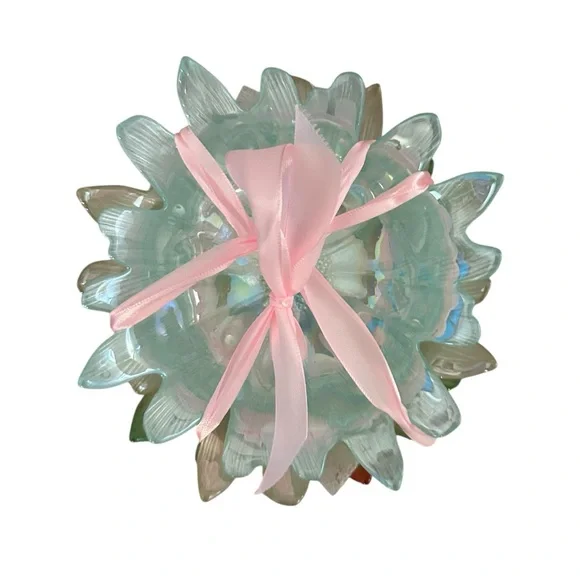 AKCAM Floral Shaped Iridescent Turkish Glass Bowls Assorted Colors (4). NEW! - Picture 3 of 7